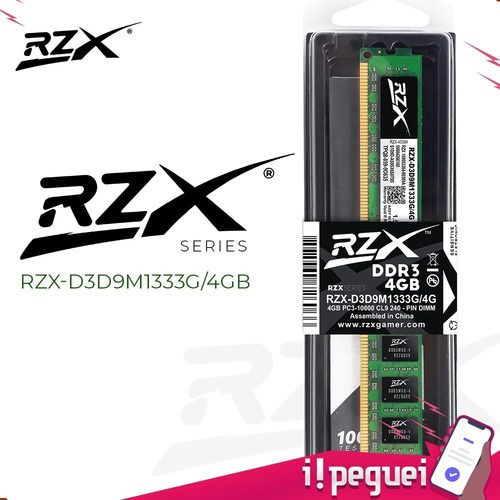 Imagem 2 de 7 de Memória Ram Rzx 4gb Ddr3 1333mhz Cl9 1.5v Original Desktop