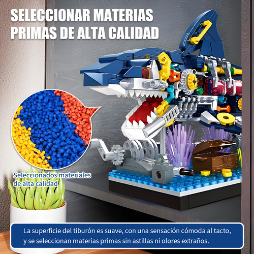 Juego De Bloques De Construcción De Tiburones Semimecánicos
