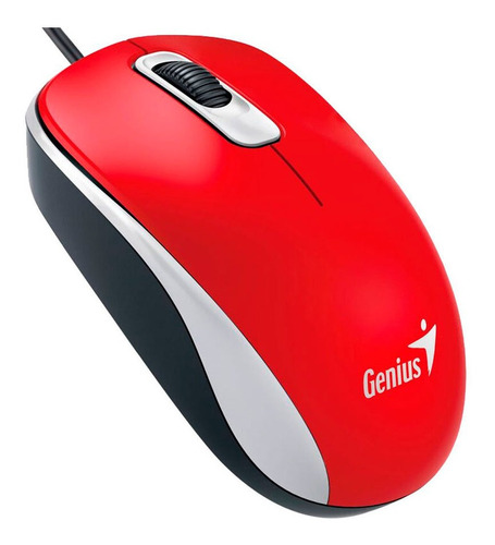 Mouse Genius Dx-110 Usb Óptico 3 Botones Ambidiestro Rojo