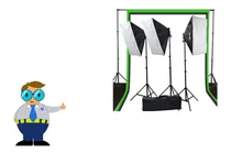 Comprar Kit Iluminación 3 Soportes Para 9 Focos Con Softbox Y Telas