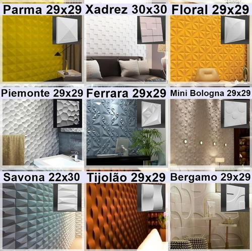 Moldes Formas De Gesso 3d Cimentício Abs Fdg Kit Pra Parede