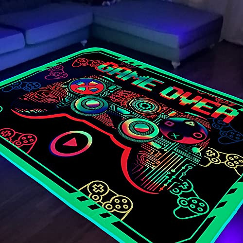 Alfombra De Juego Área De Juegos Luz Negra Dormitorio,...