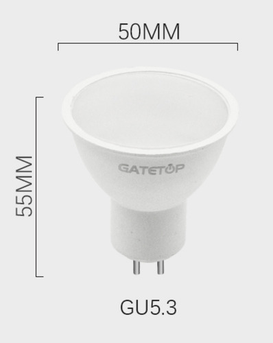 Lâmpada Dicróica Mr16 12v 24v Bateria Led 38°5w Gu5.3 Bipino Branco-frio 6000k