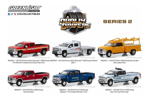 Greenlight Dually Drivers Serie 2 Completa Silverado 1:64
