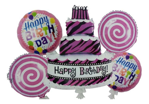 Set De Globos Combos Torta Cumpleaños 