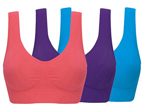 Ohlyah Women S Seamless Wire-free Bra With Removable Pads 3