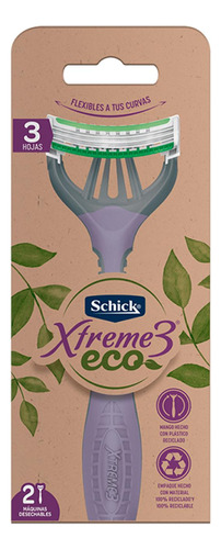 Schick Xtreme3 Mujer Eco Maquina De Afeitar X2und