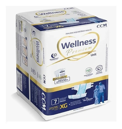 Fraldas para adultos descartáveis Wellness Premium Extra grande