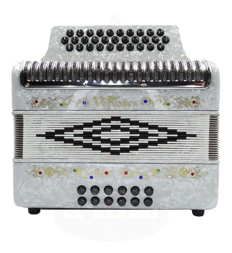 Acordeon Versalles Blanco 3112m Fbb Vintage 31 Botones