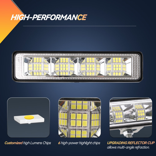 2 Barras De Luz Led De Trabajo De 6 Pulgadas, 50 W, Suv