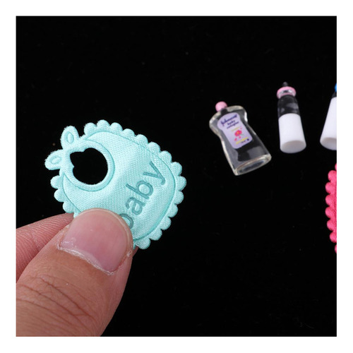 5 Piezas Miniatura Biberones Babero Y Champú Accesorios De