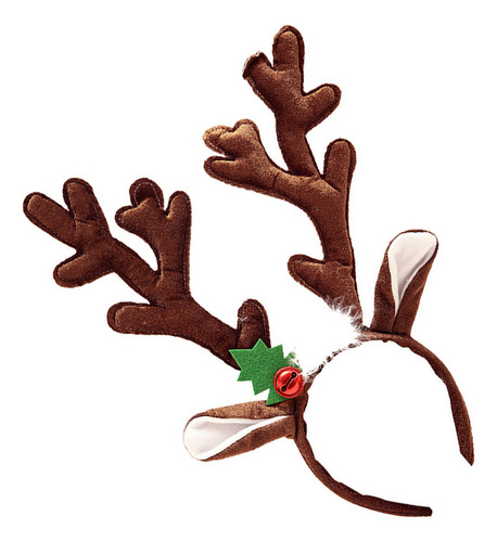 Techo Navideño De Tela Para El Pelo Con Diseño De Cuernos Gr