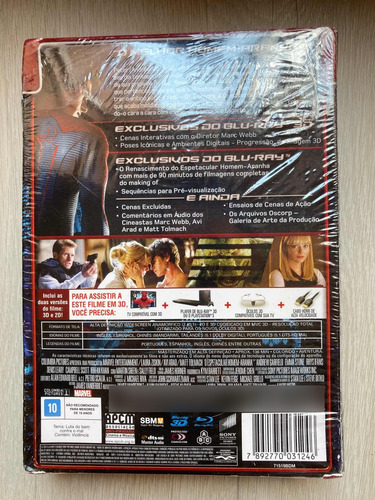 Bluray Espetacular Homem-aranha 3d Com Estojo Máscara Novo