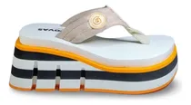 Comprar Ojotas Altas Con Plataforma, Alta. Naranja. Ojotas