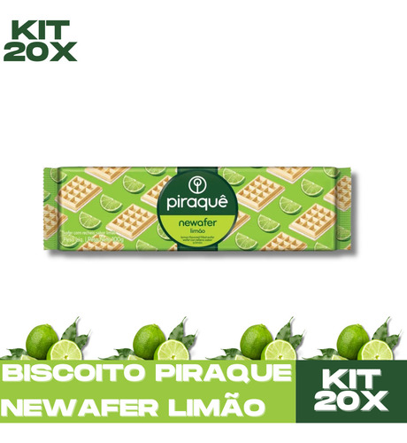 Kit 20 Biscoitos Piraquê Newafer Limão 100g