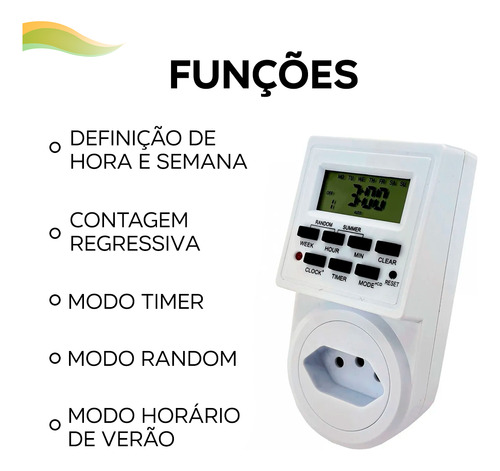 Tomada Temporizador Digital Timer Bivolt Casa Cozinha Jardim