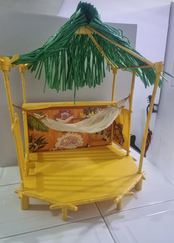 Barbie Set Island Fun Hut Vintage 1987 Mattel Amarillo (Usado)