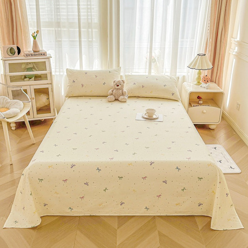 Juego De Sábanas A Doble Capa Estilo Crema 150*230cm