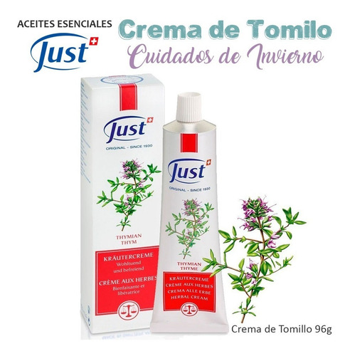 Crema De Tomillo Swiss Just 96g Producto Sellado Y Original