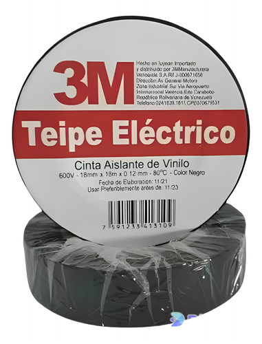 Teipe 3m Negro 3/4 18mts Y Teflón Amarillo 3/4 Ofertas 