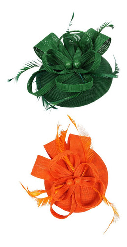 2x Boda Pluma Fascinator Diadema Pastillero Sombrero Tocado