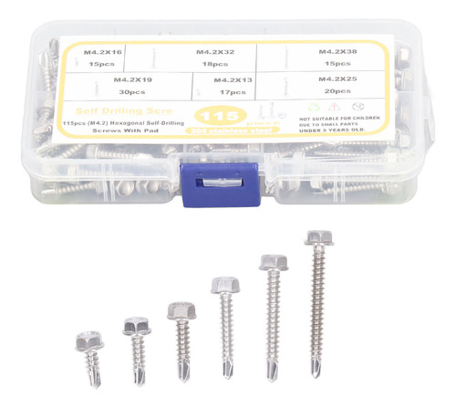 Tornillos De Metal, 115 Piezas, Tornillos Autoperforantes He