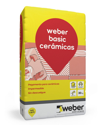Imagen 1 de 7 de Mezcla Adhesiva Para Cerámicas Pegamento Weber Basic X 30kg