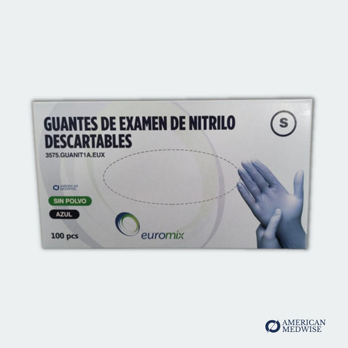 Guantes Nitrilo // Euromix // C/n Anmat // Azul Xl