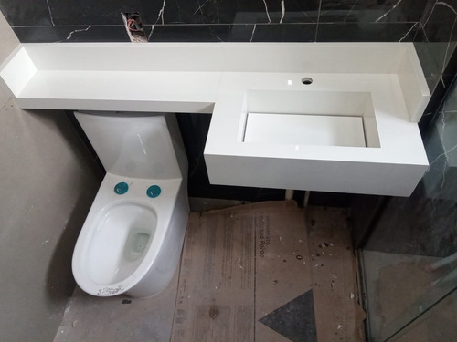 Bancada Esculpida Em Porcelanato Branco 70×40 Lê Descrição !