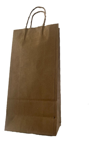 Bolsa Kraft C/asa Retorcida 16x8x32 Cm (100 Pzas) Kraft Liso Kraft