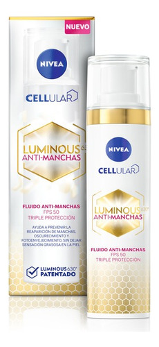 Fluido Nivea Luminous Antimanchas Cellular Fps50 40ml Tipo de piel Todo tipo de piel