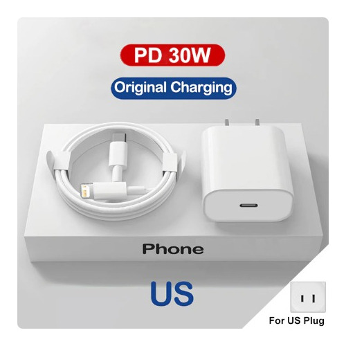 Adaptador Cargador Tipo C Estados Unidos Plug Enchufe 30w