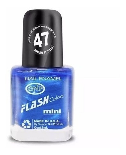 Imagen 1 de 4 de Esmalte Flash Colors De Gnp 9ml Nro.47 Azul Espectacular!