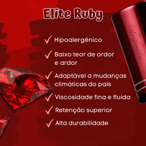 Adhesivo para extensiones de pestañas Elite Master Hs Ruby, 3 ml, color negro