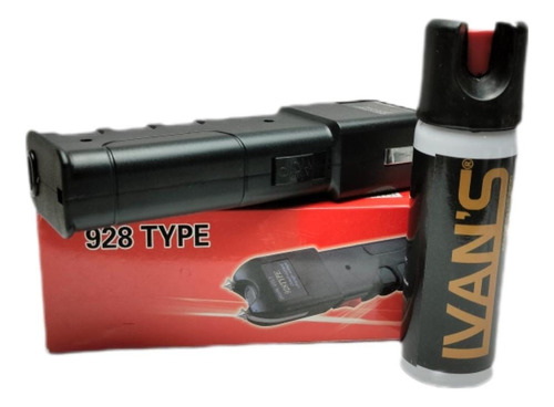 Gas Lacrimógeno Tactico+lámpara Táctica T Ques Con Funda Negro
