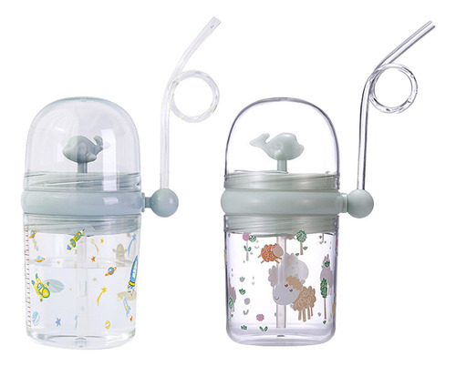 Vaso De Agua Para Bebé De 260 Ml Con Pajita A Prueba De