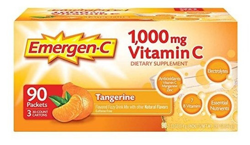 Emergen-c Tangerine Fizzy Drink Mix 90 Pack