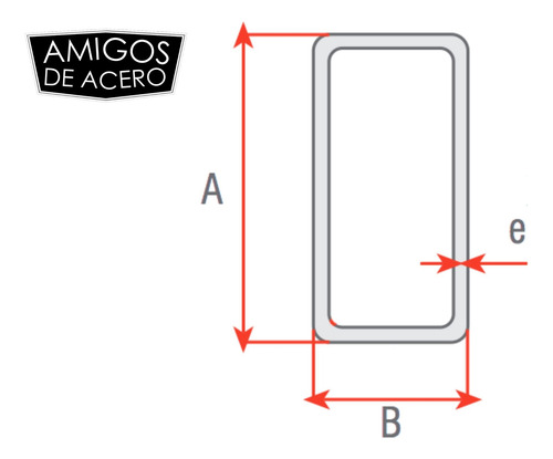Caño Estructural Rectangular 80 X 40 X 1,6 Mm - 6 Mts - Ha