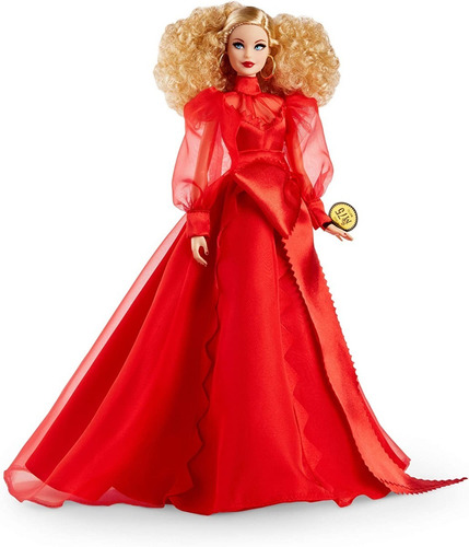 Barbie Vestido Rojo Signature 75 Aniversario Caja Coleccion