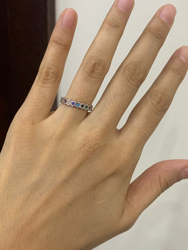 Anillo Turca Plata 925, Multicolor Chico Crstl Estambul Joya