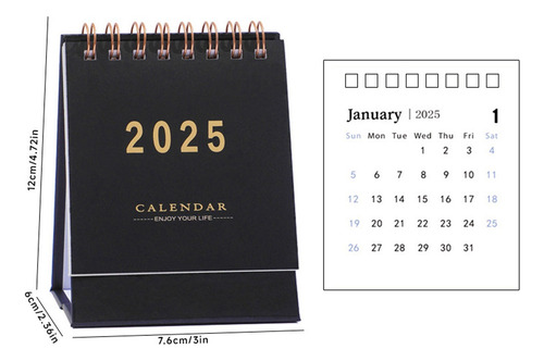 3pc Mini Calendario 2025 Con Encuadernación De Doble Bobina