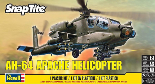 Ah-64 Apache Helicopter - 1/72 Snaptite Revell 851183