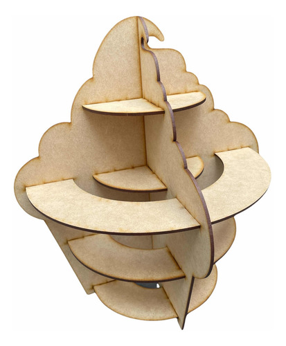 Exhibidor En Forma De Cupcake Natural