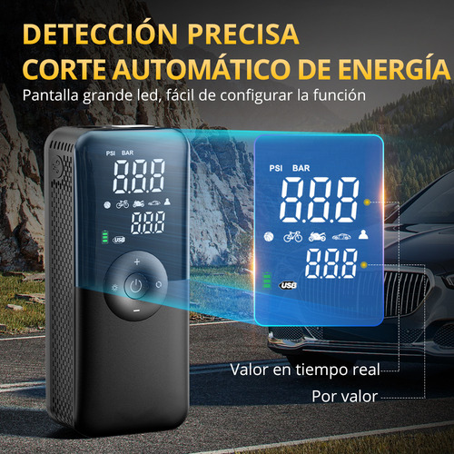 Compressor Portátil Para Pneu 30l Min Com Luz Led