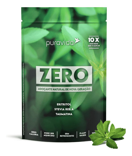 Pura Vida Zero Pó adoçante 100g stevia taumatina