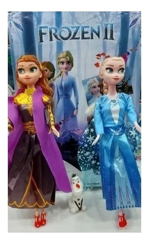 Muñecas Frozen X2 Ana, Elsa Y Olaf Articuladas + Tacos