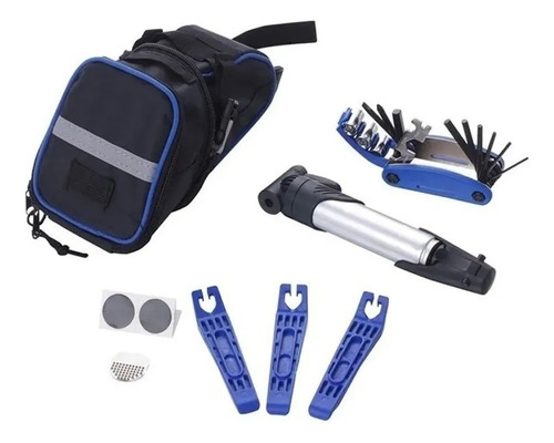 Kit Sobrevivência Bolsa Selim Mtb Espátula Ferramentas Bomba