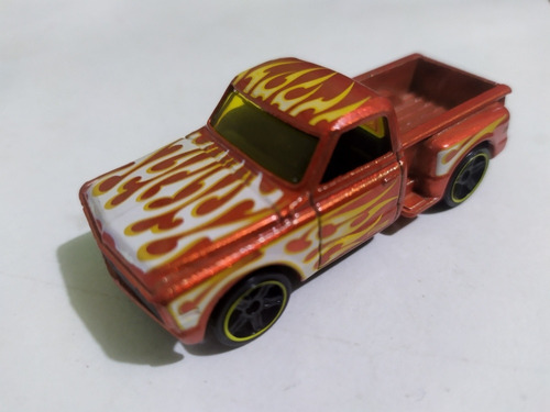 Hot Wheels 2014 Custom '69 Chevy Pickup Copper With Flames 