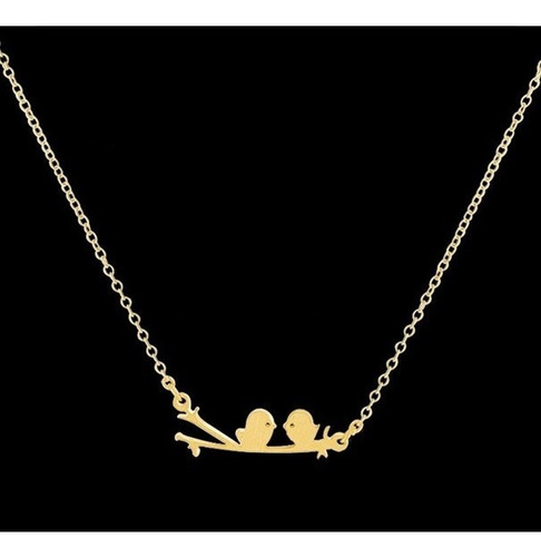 Collar Gargantilla Acero Inoxidable Amor Pajaros Mujer