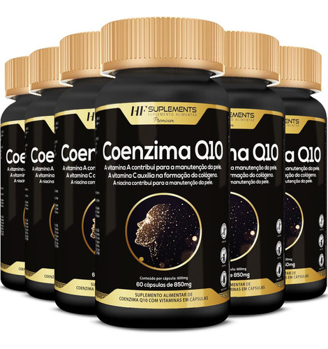 6x Coenzima Q10 Vitamin Complex 850mg 60caps Hf Suplements